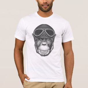 T-shirt Chimpanzé vintage de casque