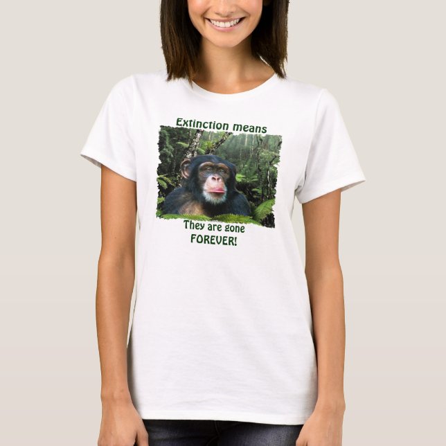 T-shirt CHIMPANZEE II Wildlife Art & Poem Ladies Shirt (Devant)