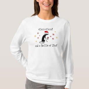 T-shirt Chin Chin et une bouteille de Zin Funny Vin Chat