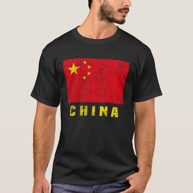 T-shirt China Flag Chinese National Symbol Patriotic (Devant)