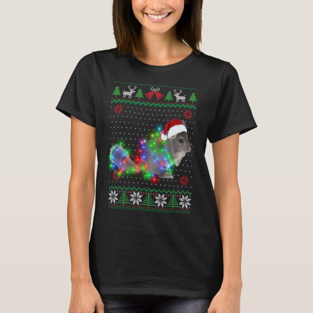 T-shirt Chinchilla Animal Ugly Sweater Christmas Puppy Ani (Devant)