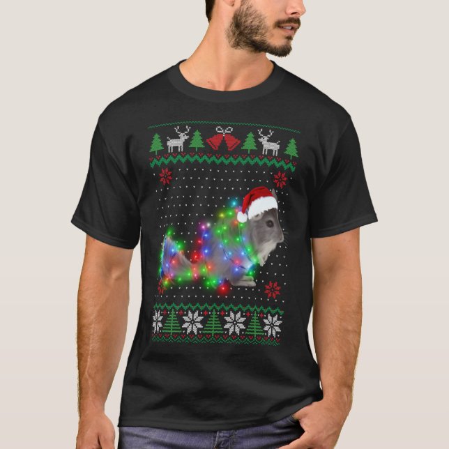 T-shirt Chinchilla Animal Ugly Sweater Christmas Puppy Ani (Devant)