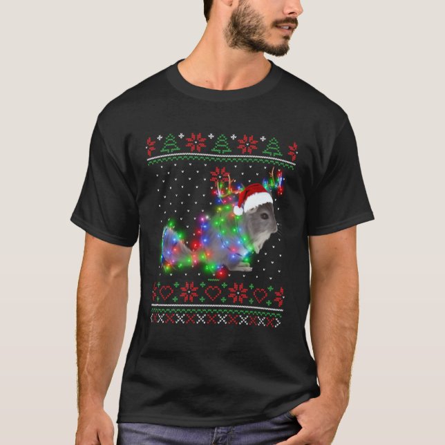 T-shirt Chinchilla Animal Ugly Sweater Christmas Puppy Ani (Devant)