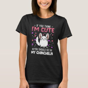 T-shirt Chinchilla Coeur Saint-Valentin Animal pour femmes