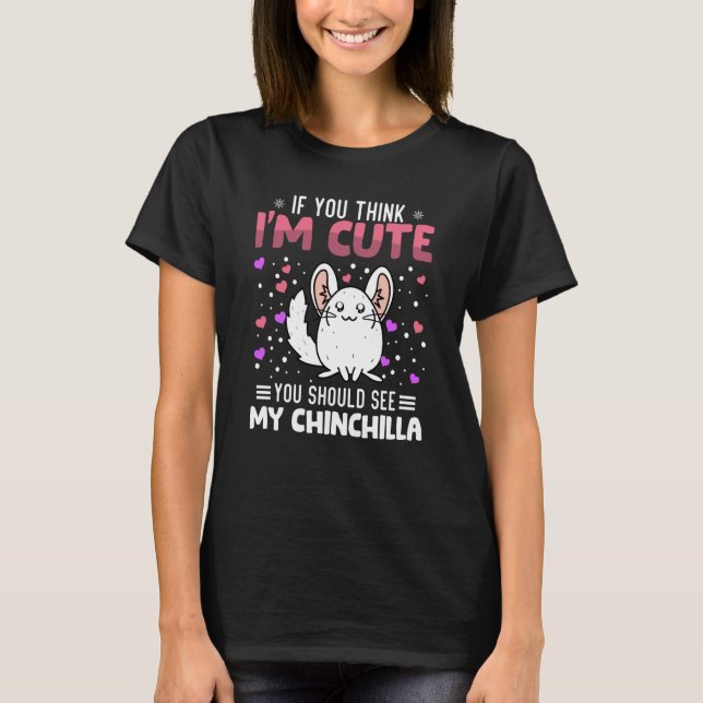 T-shirt Chinchilla Coeur Saint-Valentin Animal pour femmes (Devant)