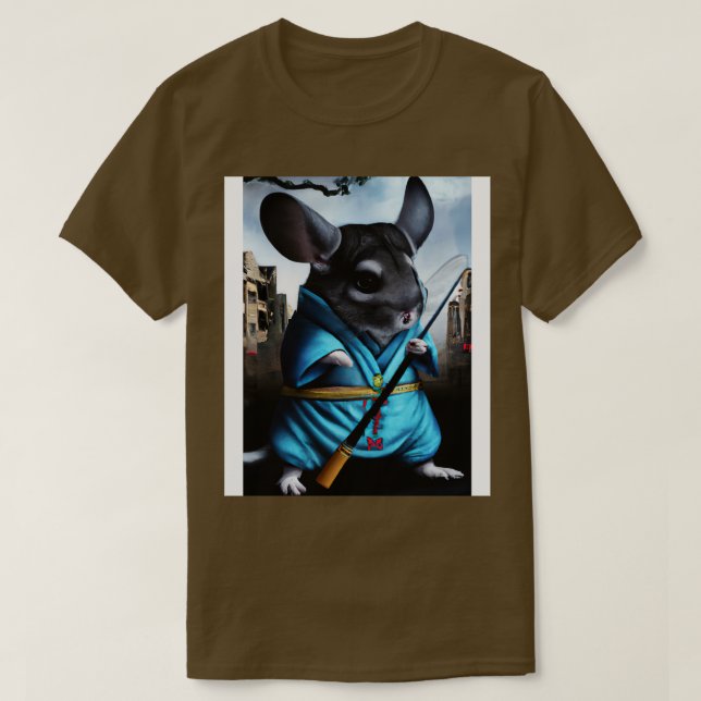 T-shirt Chinchilla en costume ninja 4 (Design devant)