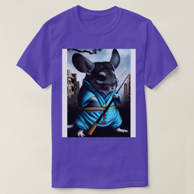 T-shirt Chinchilla en costume ninja 4 (Design devant)