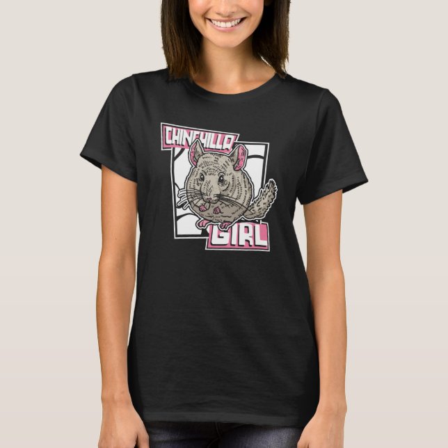 T-shirt Chinchilla Girl Long Hair Short Tail Chinchilla (Devant)