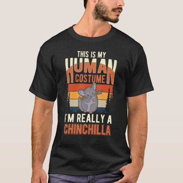 T-shirt Chinchilla Human Costume Halloween Chinchilla (Devant)