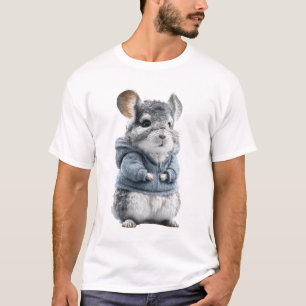 T-shirt Chinchilla mignon en capuche bleue
