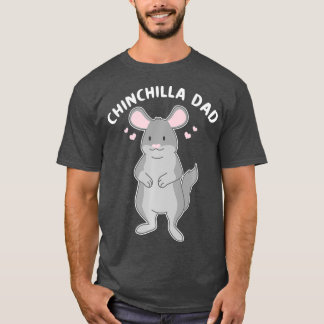 T-shirt Chinchilla Papa Funny Animal Animal Animal Pet Pèr