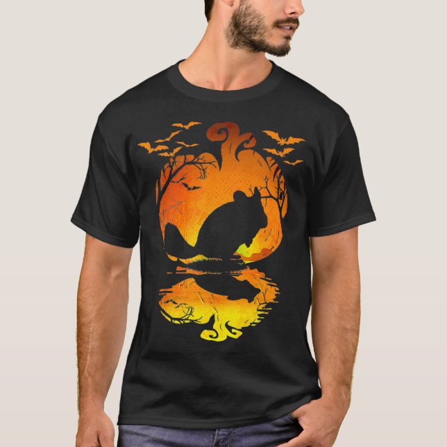 T-shirt Chinchilla Silhouette Citrouille Thanksgiving (Devant)
