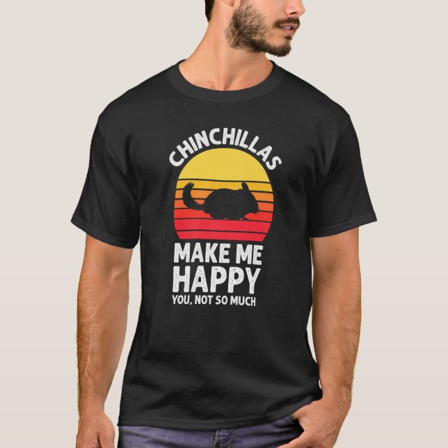 T-shirt Chinchillas me rendent heureux coucher de soleil R (Devant)