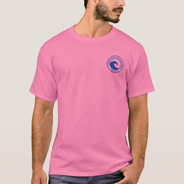 T-shirt Chincoteague Island Blue Ocean Wave Circle Design (Devant)