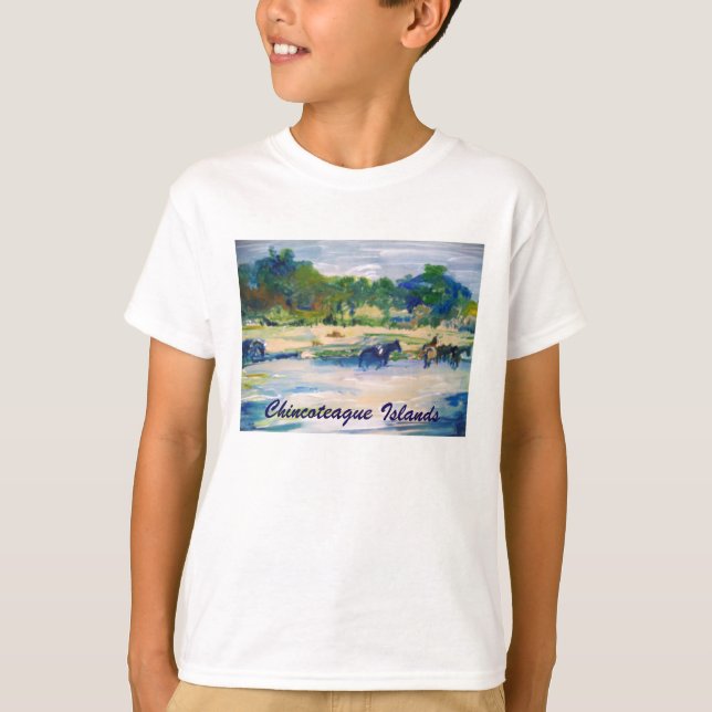 T-shirt Chincoteague Island Cheval Peinture Sweatshirt (Devant)