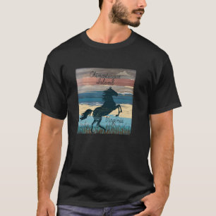 T-shirt Chincoteague Island VA Chevaux Sauvages Côtes Na