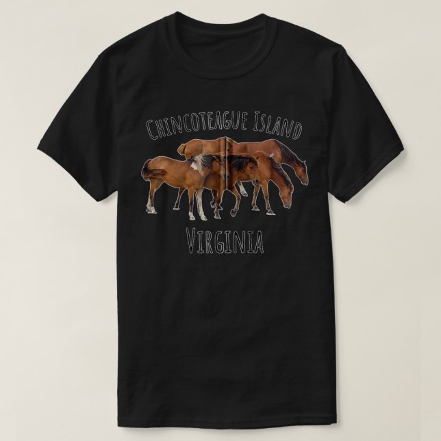 T-shirt Chincoteague Island Virginia Horse Assateague Pony (Design devant)