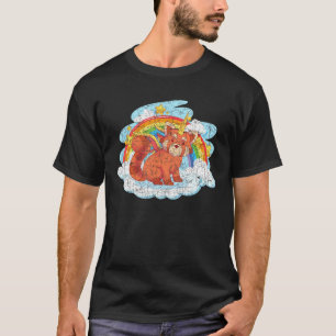 T-shirt Chine Animal Rainbow Red Pandacorn Imaginaire Red