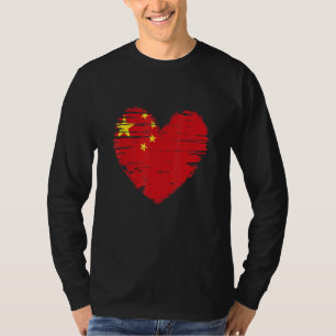 T-shirt Chine Coeur Drapeau chinois Fierté chinoise