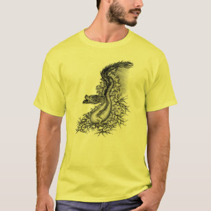 T-shirt Chine Dragon, noir et blanc Design en Tattoostyl