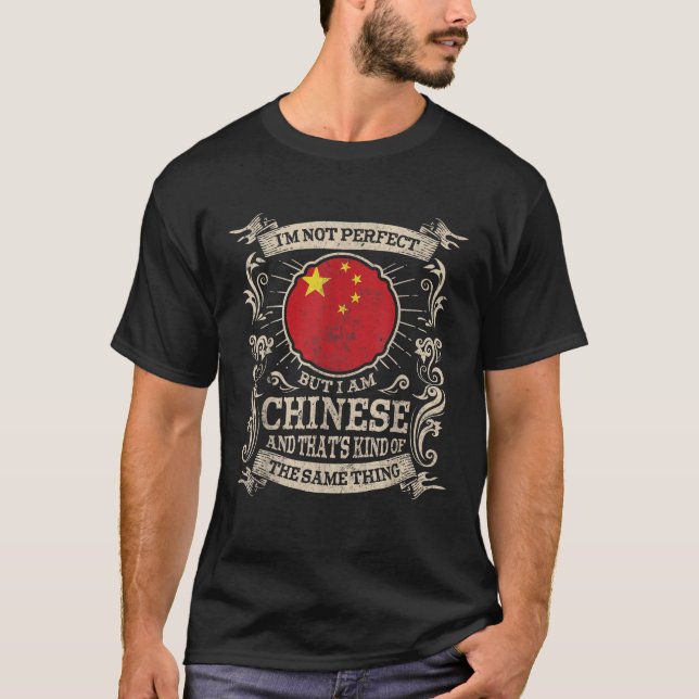 T-shirt Chine Drapeau Fiers Chinois Hommes Femmes (Devant)
