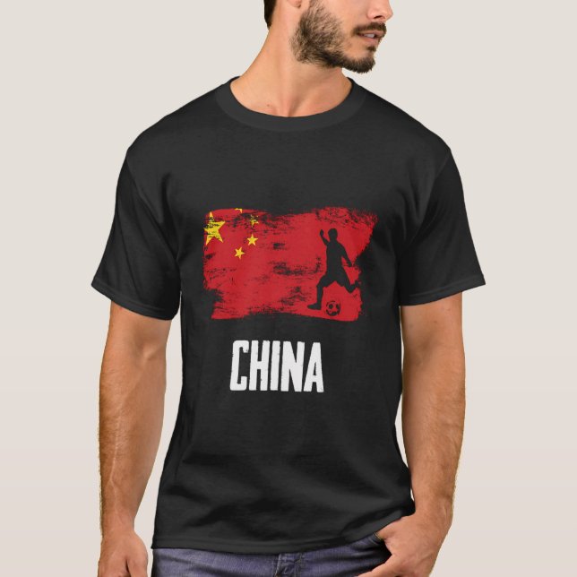 T-shirt Chine Drapeau Jersey Chinese Soccer Team Chinois (Devant)