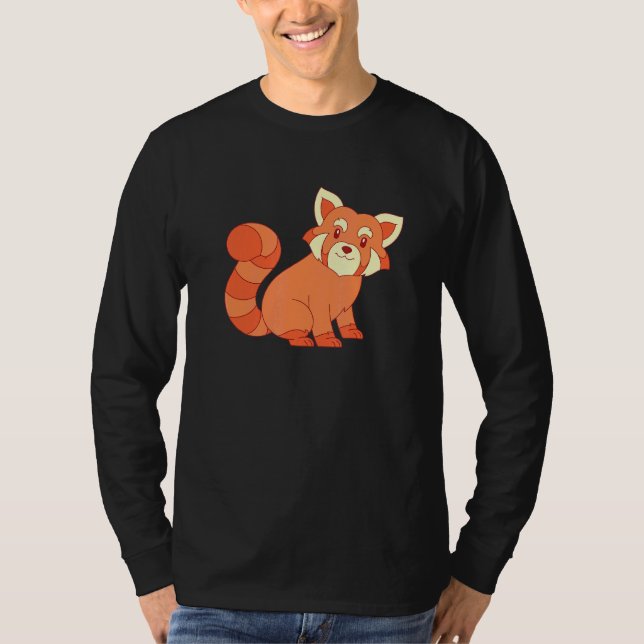 T-shirt Chine Forêt Faune Animal mignon Panda Rouge (Devant)