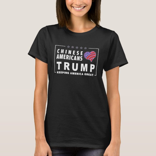 T-shirt Chinese Americans Love Trump Save America 2024 (Devant)