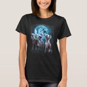 T-shirt Chinese Crested Howling at the Moon Chinese Cres