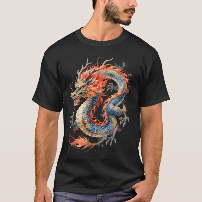 T-shirt Chinese Dragon Asian Mythology Zodiac  (Devant)