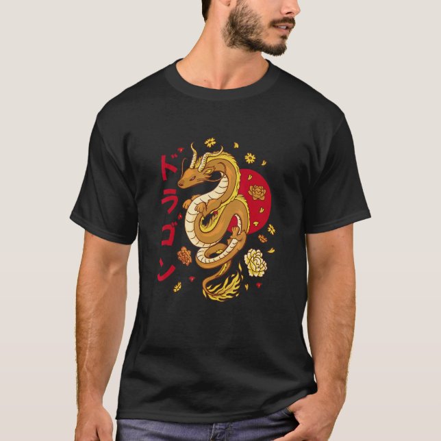 T-shirt Chinese Dragon Retro Dragon Grunge Aesthetic Vapor (Devant)