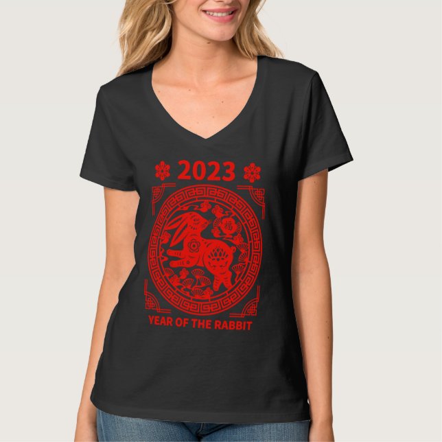 T-shirt Chinese New Year 2023 Year Of The Rabbit Women Men (Devant)