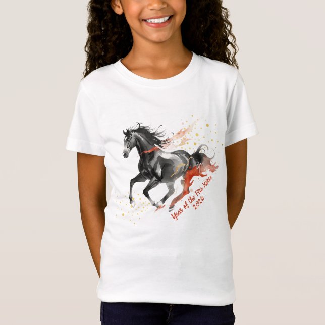 T-Shirt Chinese New Year 2026 Horse Ink New Year Party (Devant)