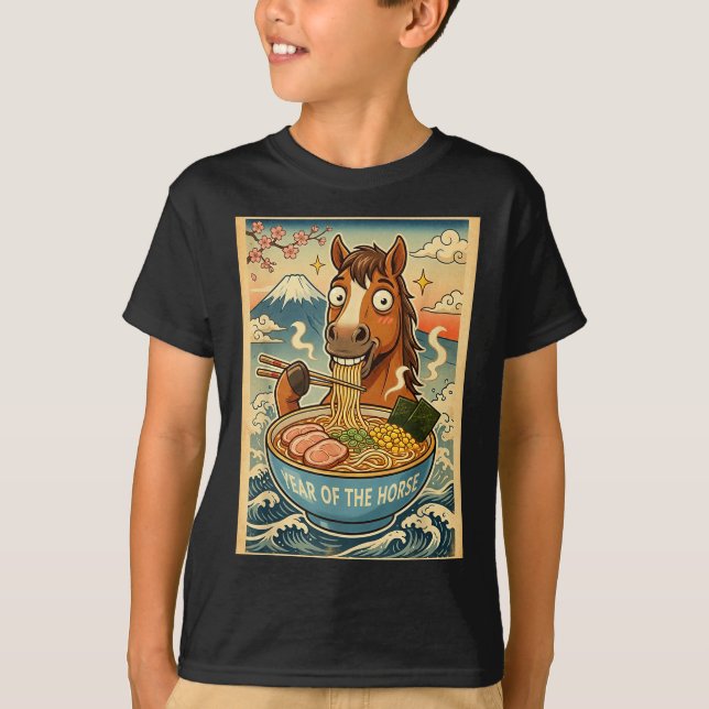 T-shirt Chinese New Year 2026 Of The Horse Ramen Lunar New (Devant)