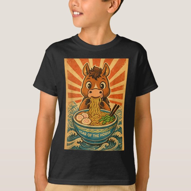 T-shirt Chinese New Year 2026 Of The Horse Ramen Lunar New (Devant)