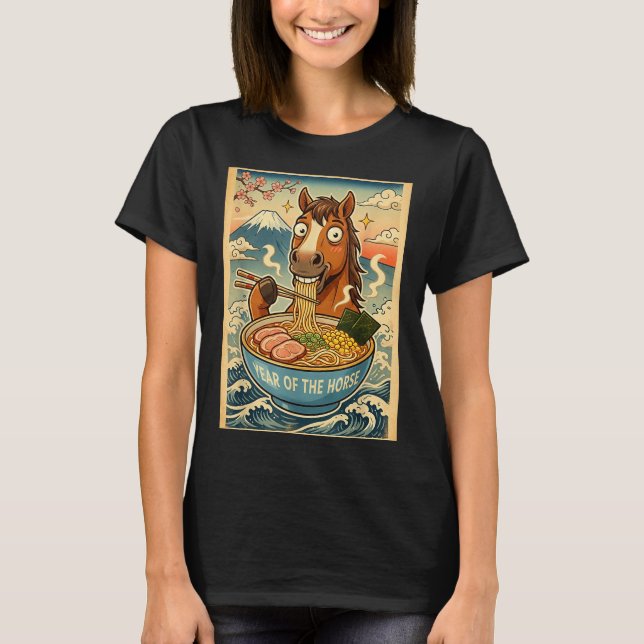 T-shirt Chinese New Year 2026 Of The Horse Ramen Lunar New (Devant)