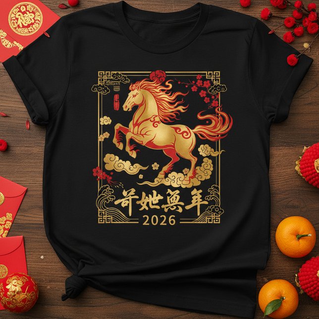T-shirt Chinese New Year 2026 Year of the Horse Fire Horse (Créateur téléchargé)