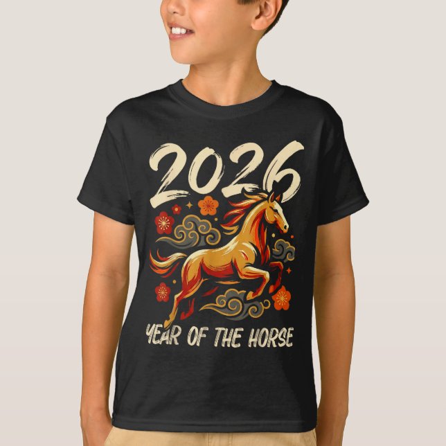 T-shirt Chinese New Year Lunar Year Of The Horse 2026  (Devant)