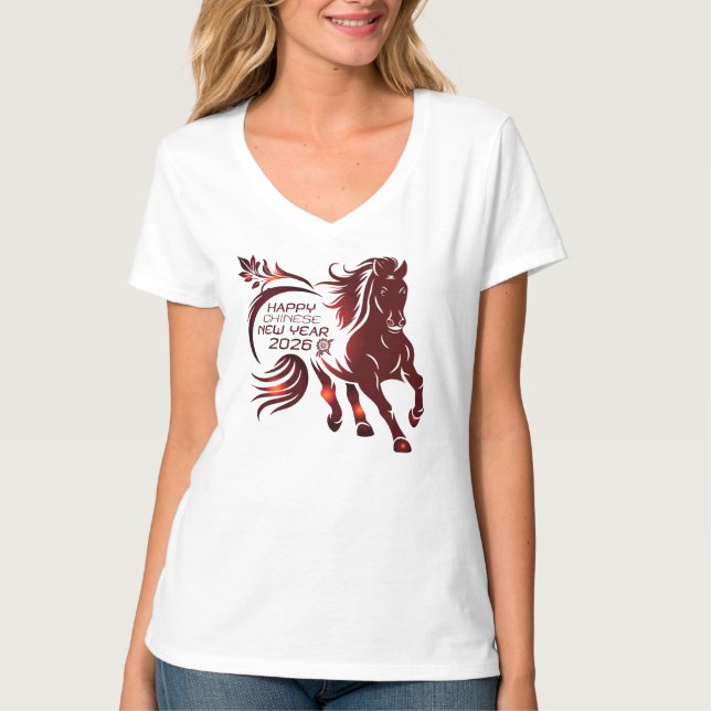 T-shirt CHINESE NEW YEAR Women V-Shirt (Devant)