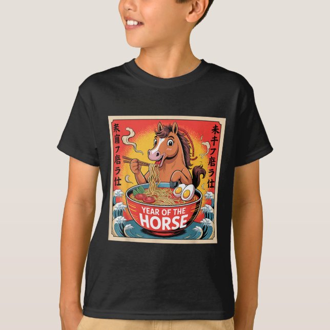 T-shirt Chinese Year Of The Horse 2026 Ramen Zodiac Illust (Devant)
