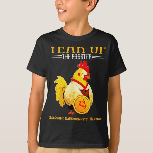 T-shirt Chinese Year Of The Rooster Zodiac Sign Happy Luna (Devant)