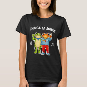 T-shirt Chinga la migra drôle grenouille graphique de prot