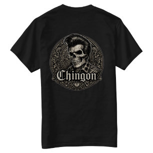 T-shirt Chingon Rockabilly Crâne Retour coup