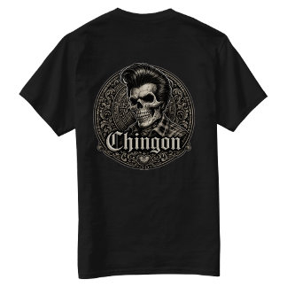 T-shirt Chingon Rockabilly Crâne Retour coup