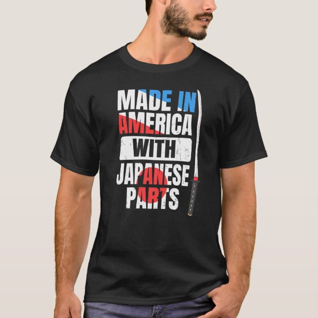 T-shirt Chinois Coréen Asiatique Amérique Avec Pièces Japo (Devant)