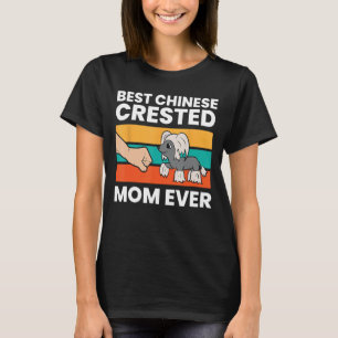 T-shirt Chinois Crested Chien Propriétaire Maman Meilleur 