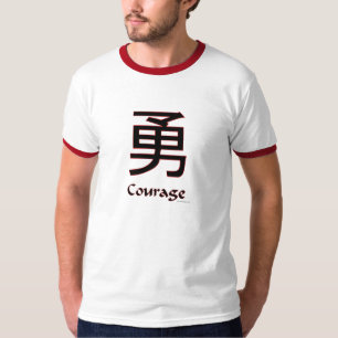 T-shirt chinois de courage de symbole
