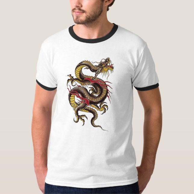 T-shirt chinois-dragon-noir (Devant)