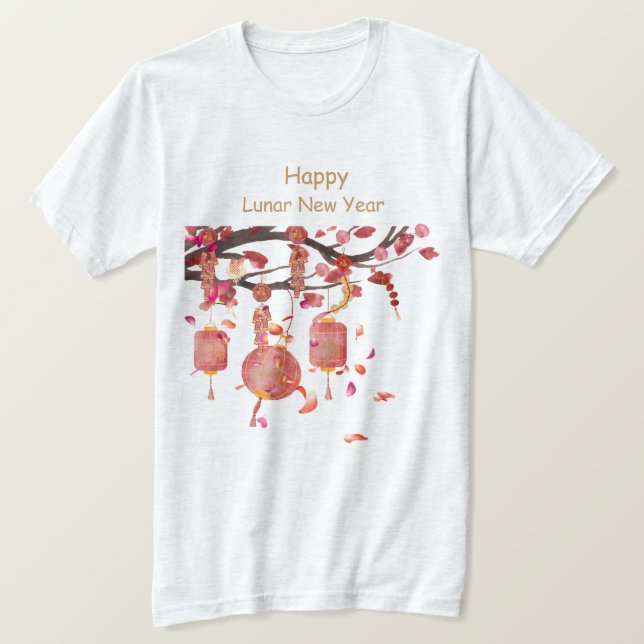 T-shirt chinois rouge lanterne (Design devant)