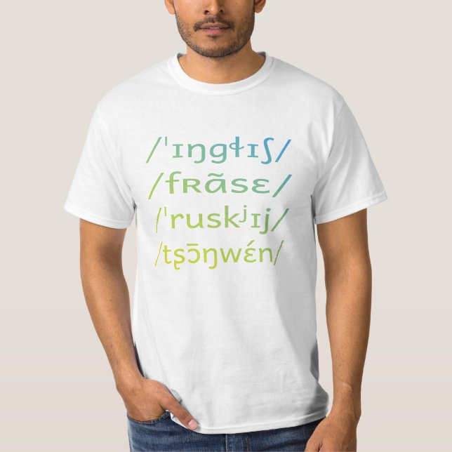 T-shirt Chinois russe anglais-français (Devant)